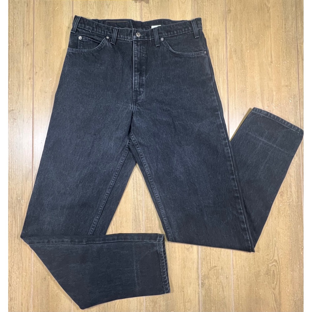 Vintage Levi 550 Orange Tab Relaxed Tapered Black Denim Jeans 34x36 90s 40550
